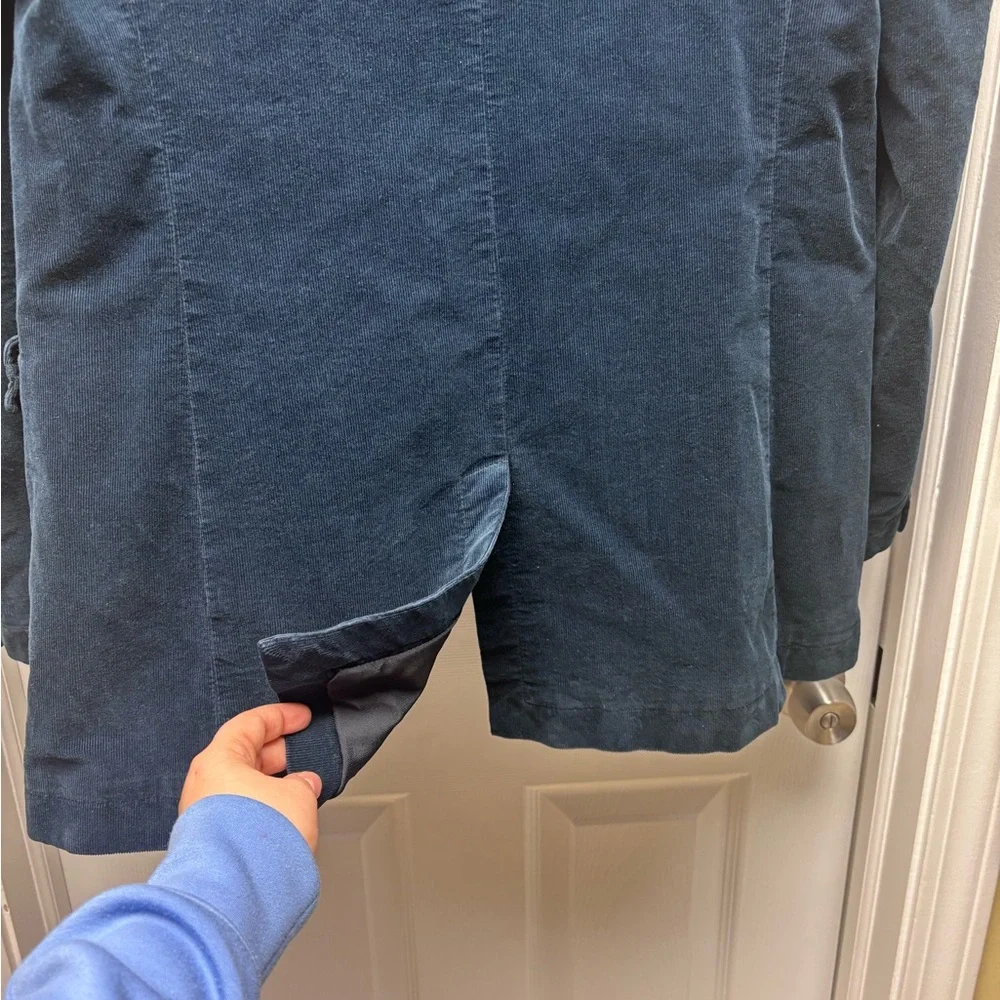 Piazza Sempione Blue Corduroy Double-Breasted Blazer – Size 44 (Made in Italy) - Picture 14 of 15